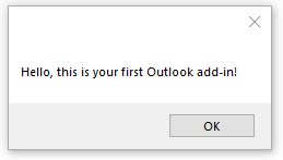 Outlook Add In Popup Message